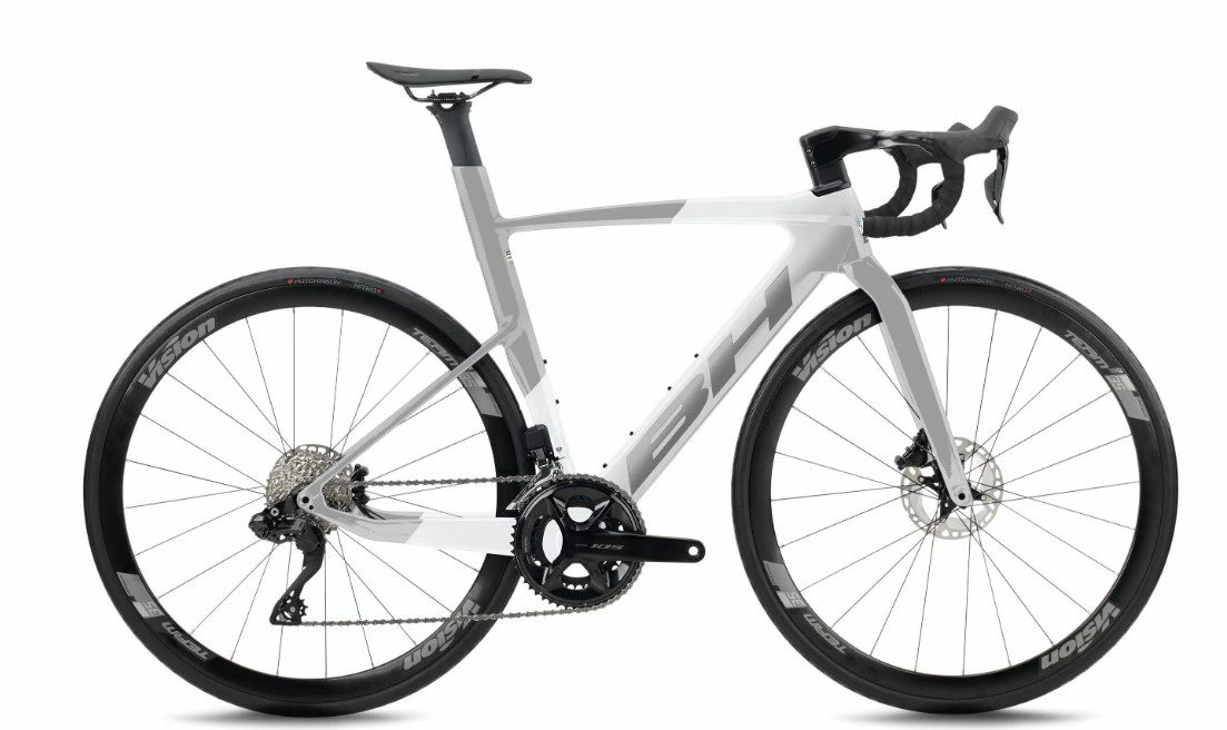 Vélo BH AEROLIGHT 6.0 SHIMANO 105 Di2 12V 2023 Gris Blanc 1 Vélo BH AEROLIGHT 6.0 SHIMANO 105 Di2 12V 2023 Gris Blanc