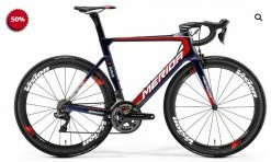 Vélo MERIDA REACTO équipe Pro BAHRAIN Shimano Dura-Ace 9150 Di2 11V Bleu/rouge/gold